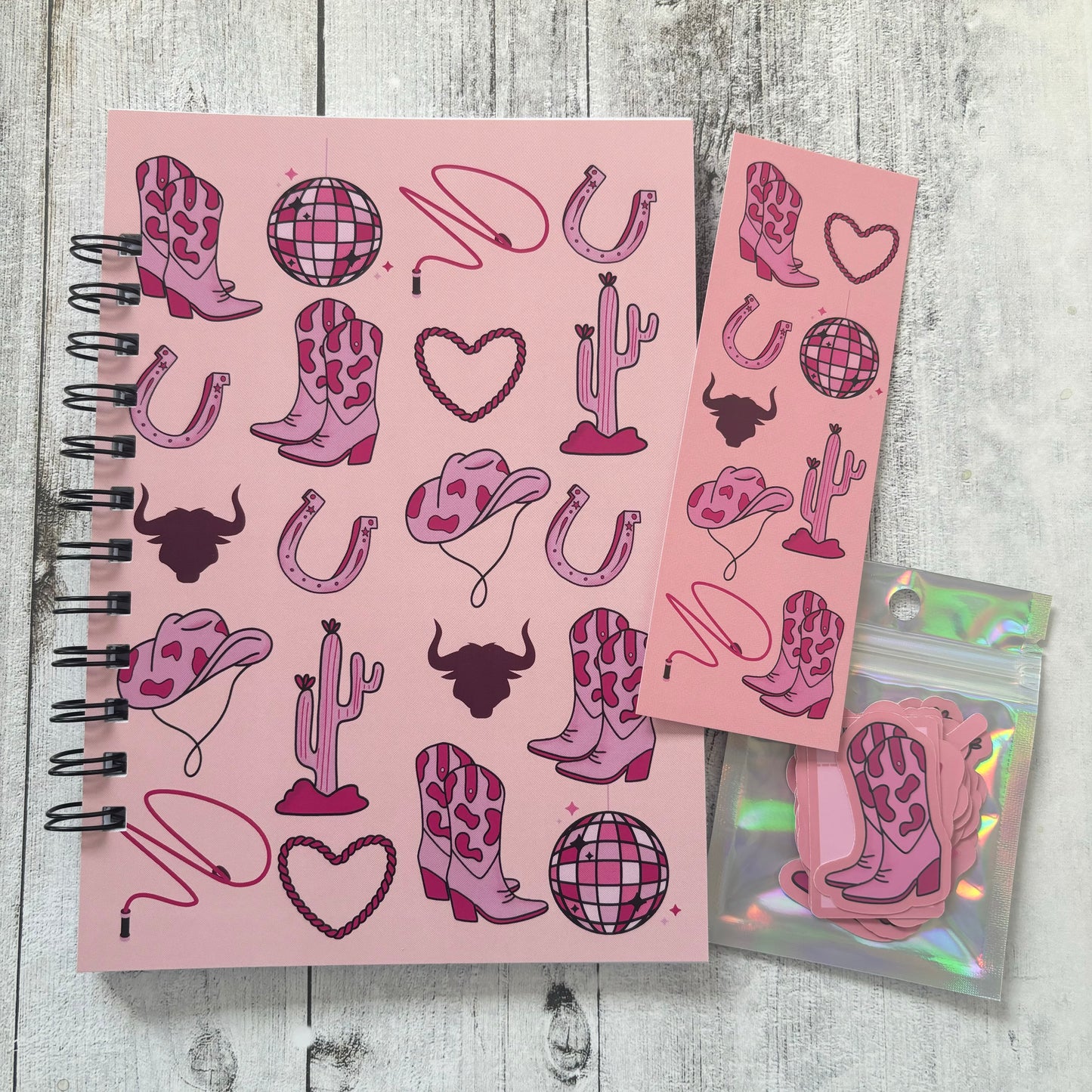 Cowboy Romance Set: Reading Journal, Bookmark And Vinyl Stickers