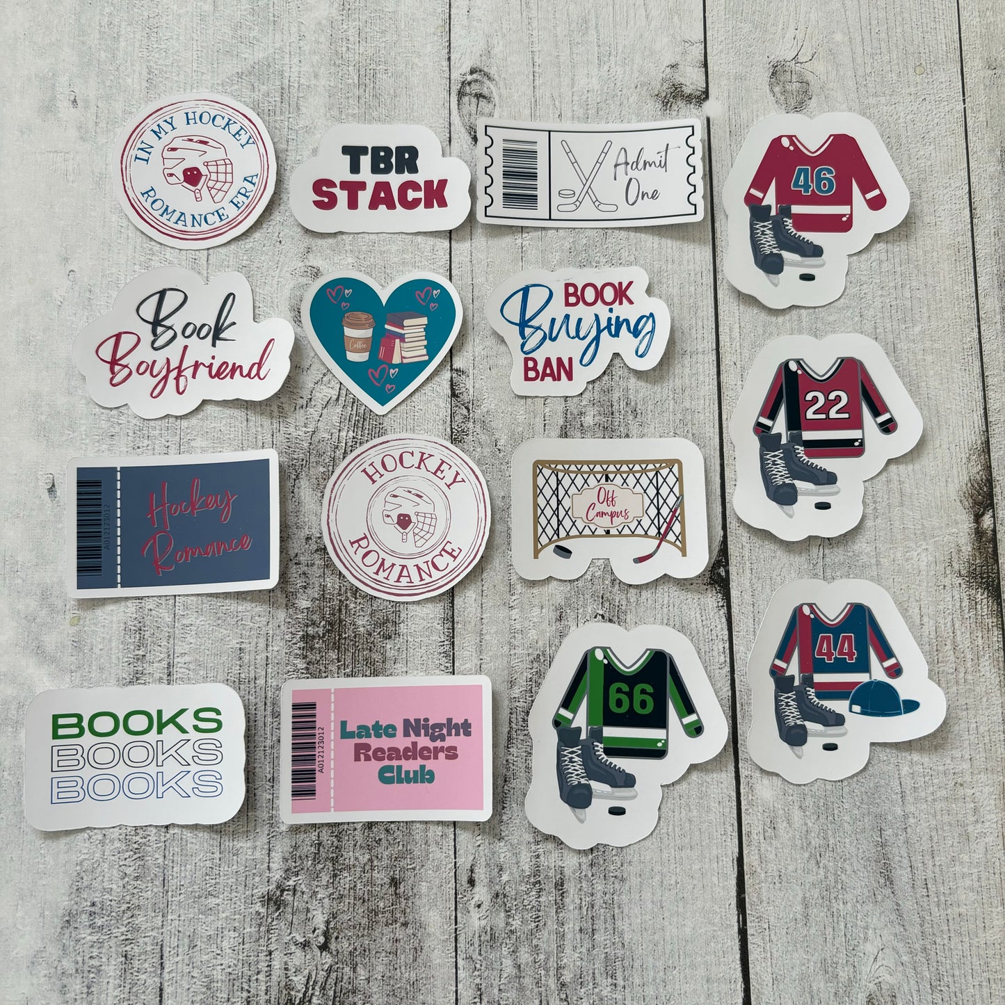 Hockey Romance Set: Reading Journal, Bookmark And Stickers