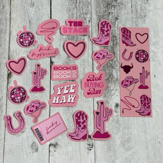 Cowboy Romance Stickers & Bookmark Set