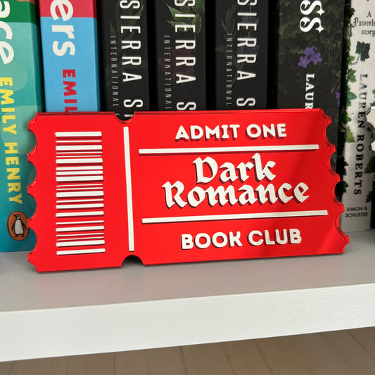 Acrylic Bookish Ticket Dark Romance