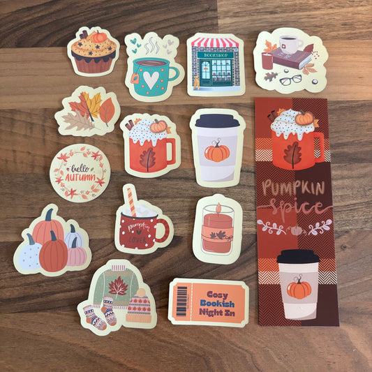 Autumn Stickers And Bookmark